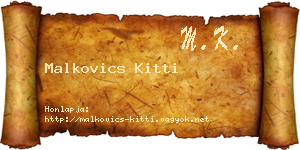Malkovics Kitti névjegykártya